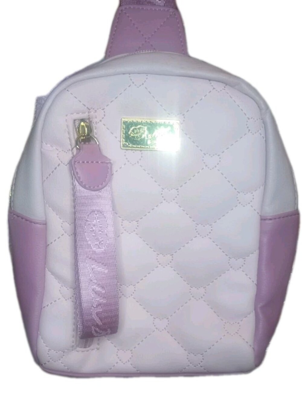 Luv Betsey by Betsey Johnson Pink Gold Vienna Quilted Crossbody Mini Bag